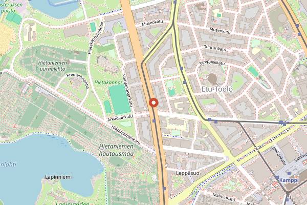 Map showing Bar Favela in Helsinki