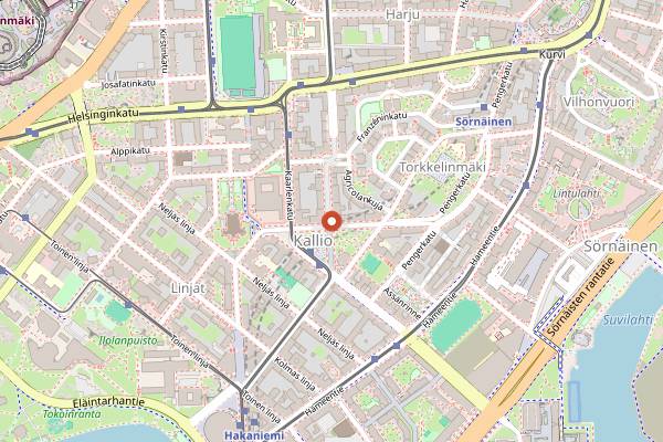 Map showing Sivukirjasto in Helsinki
