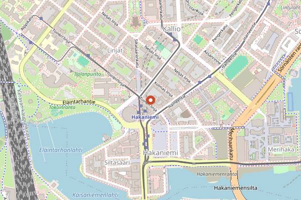 Map showing 305 in Helsinki