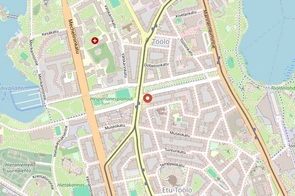 Map showing Elite in Helsinki