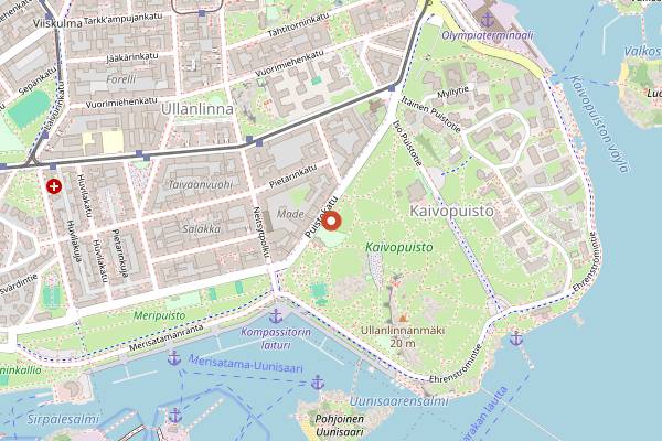Map showing Elm in Helsinki