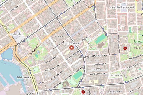 Map showing Green Hippo in Helsinki