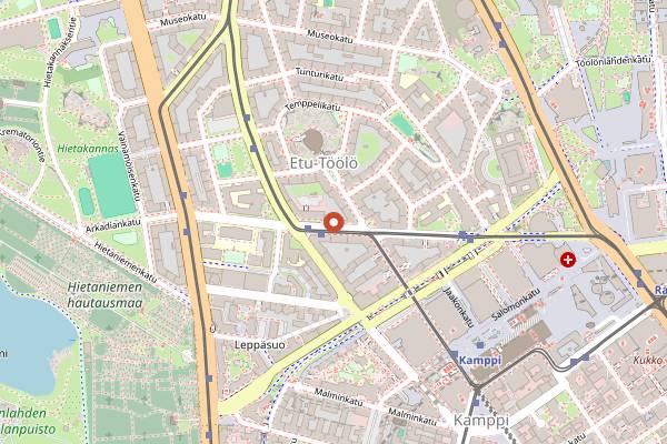 Map showing Mamma Rosa in Helsinki