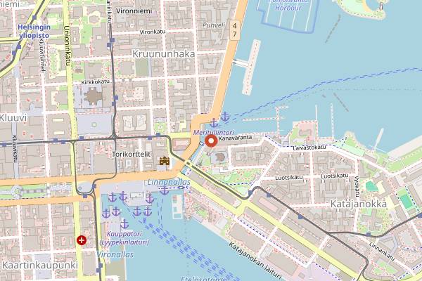 Map showing Restaurant Shelter in Helsinki