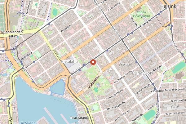 Map showing Southpark Restaurant in Helsinki