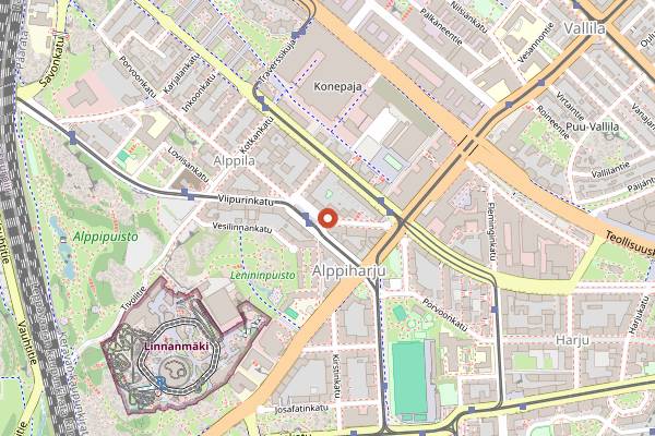 Map showing Weeruska in Helsinki