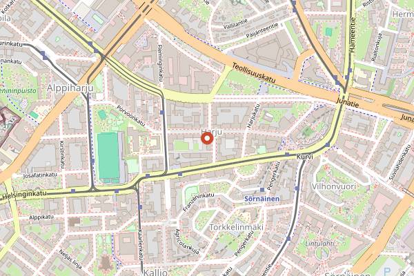 Map showing Blondie in Helsinki