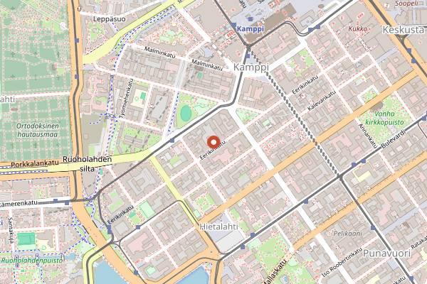 Map showing Pueblo Bar y Taqueria in Helsinki