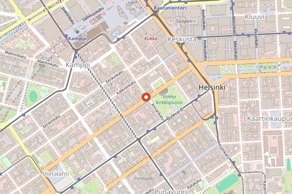 Map showing Taquería El Rey in Helsinki