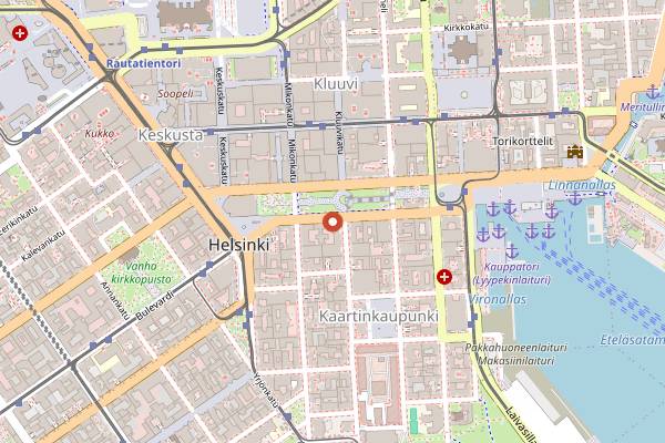 Map showing Minne in Helsinki