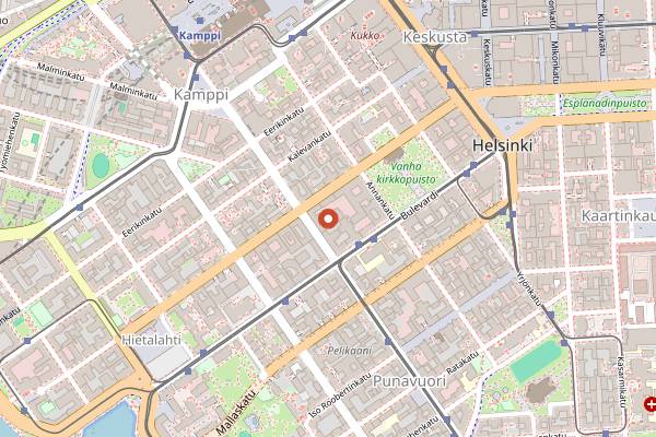 Map showing Muru Wine Bar in Helsinki