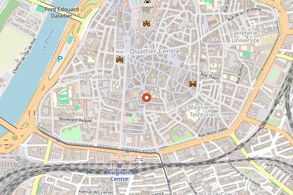 Map showing Aline Géhant Chocolatier in Avignon