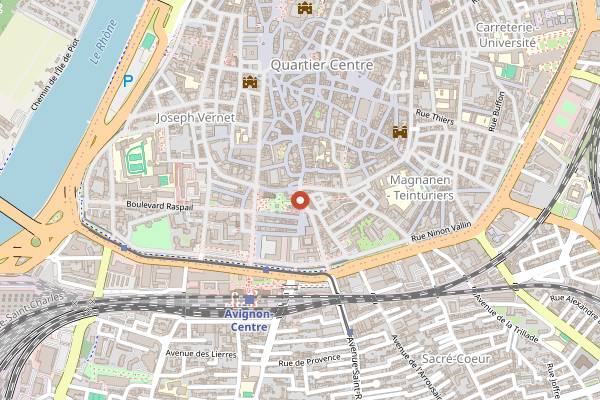 Map showing Maison Violette in Avignon