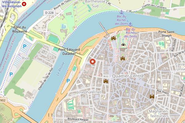 Map showing Bar de l'Hôtel d'Europe in Avignon