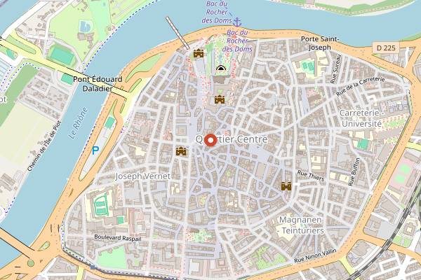 Map showing Beer District in Avignon