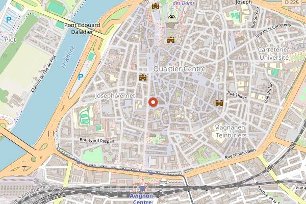 Map showing Pinocchio in Avignon