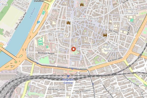 Map showing Kouk in Avignon