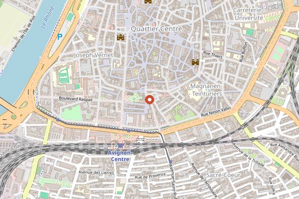 Map showing La Princière in Avignon
