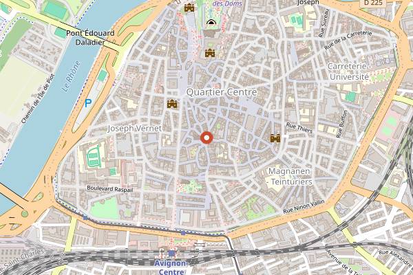 Map showing Le Saint Chocolat in Avignon