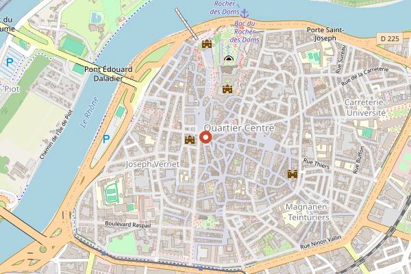 Map showing La Maison du Bon Café in Avignon