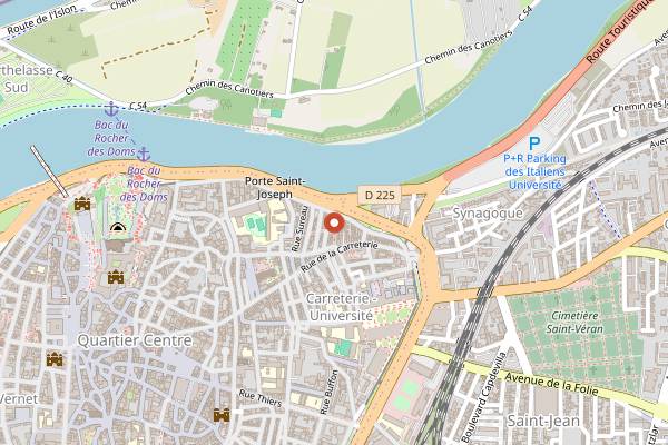 Map showing Les Ateliers Cuisine de la Maison de la Tour in Avignon