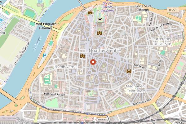 Map showing Le Riad in Avignon