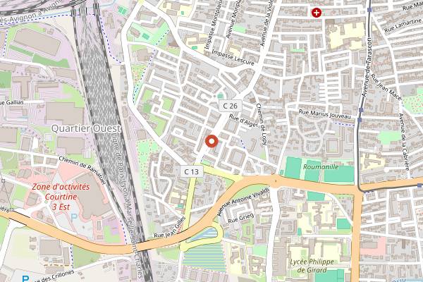 Map showing Marché Monclar in Avignon