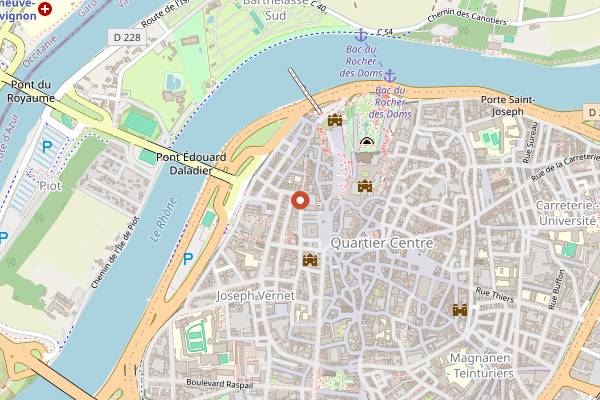 Map showing La Fourchette in Avignon