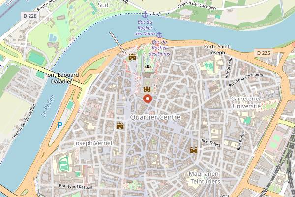 Map showing La Mirande in Avignon