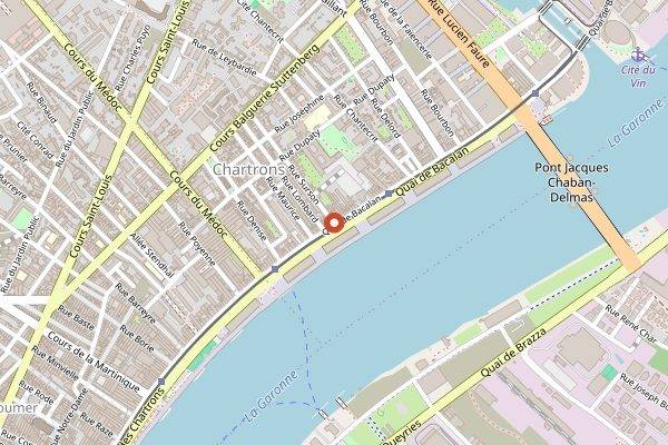 Map showing Les Halles de Bacalan in Bordeaux