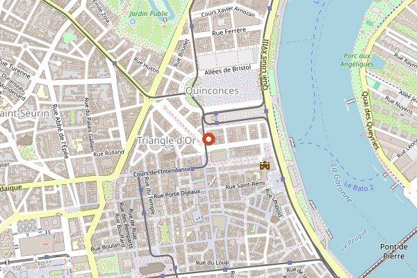 Map showing Cafe des Quatre Soeurs in Bordeaux