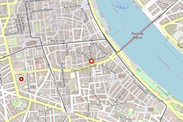 Map showing Au Nouveau Monde in Bordeaux