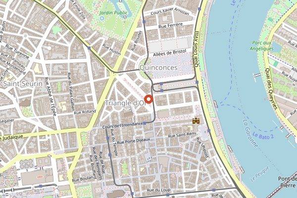 Map showing Les Epicuriales in Bordeaux
