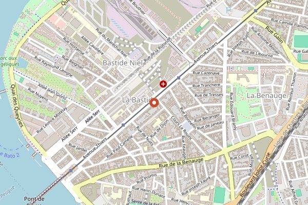 Map showing L'Oiseau Bleu in Bordeaux
