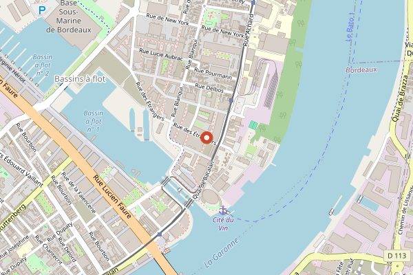 Map showing Le Garage Moderne in Bordeaux