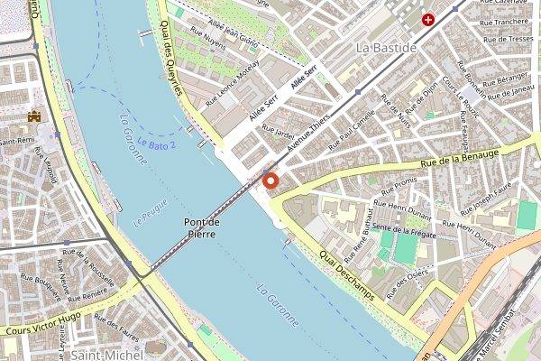 Map showing Marche de Stalingrad in Bordeaux
