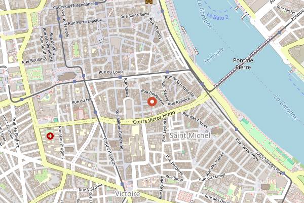 Map showing Auberge Espagnole in Bordeaux