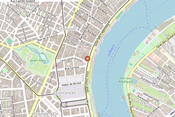 Map showing Symbiose Speakeasy in Bordeaux