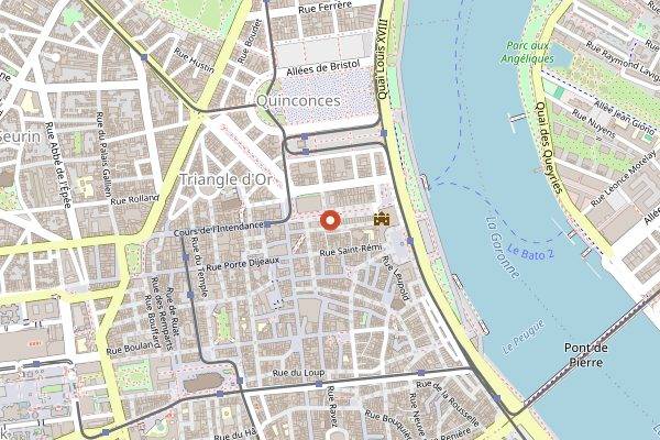 Map showing La Boite a Huitres in Bordeaux