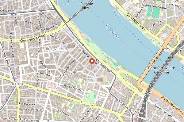 Map showing La Tupina in Bordeaux