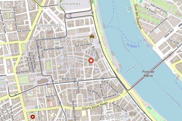 Map showing Aux Quatre Coins du Vin in Bordeaux