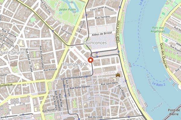 Map showing Le Bar a Vin du CIVB in Bordeaux