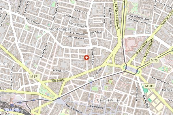 Map showing L'Antre II Mondes in Dijon