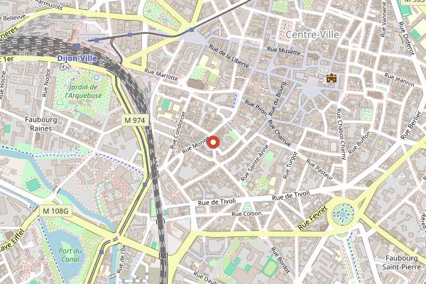 Map showing The Blue Dog in Dijon