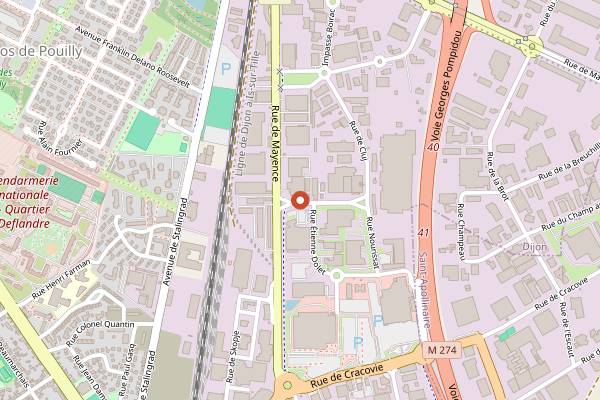 Map showing Brasserie Apollo in Dijon