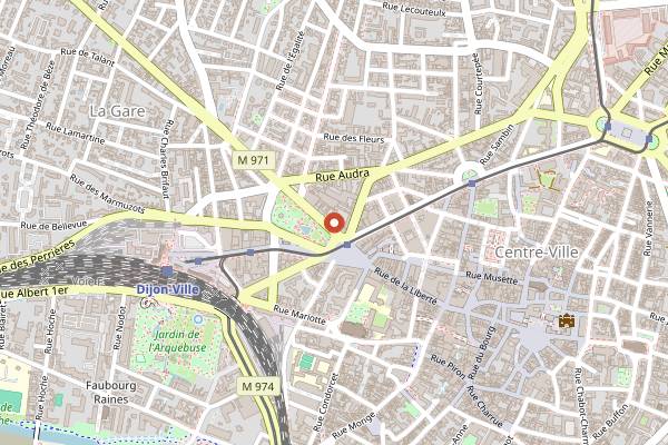 Map showing Les Jardins by La Cloche in Dijon
