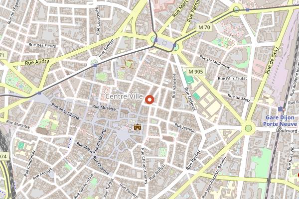 Map showing Casamoon Café in Dijon