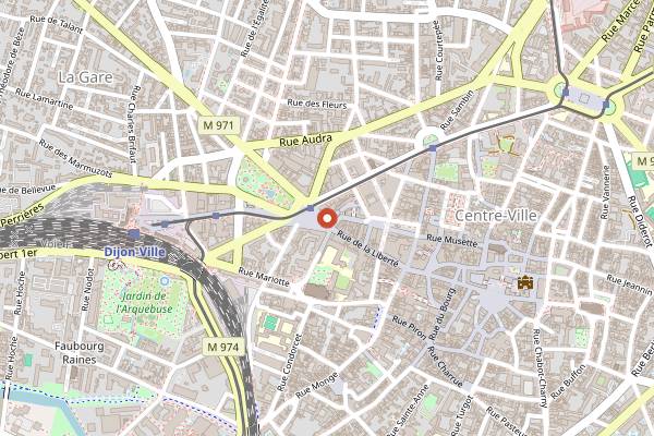 Map showing Columbus Café & Co - Place Darcy in Dijon
