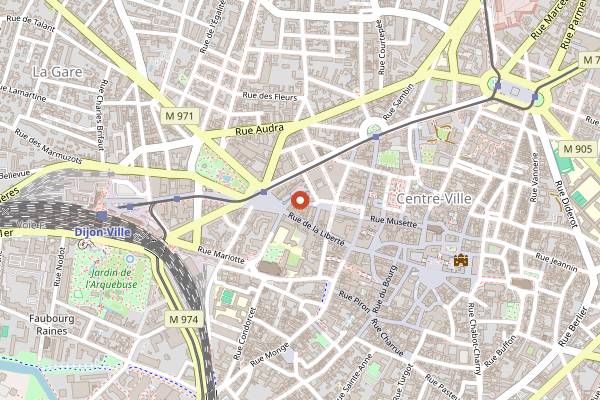 Map showing La Biscuiterie in Dijon