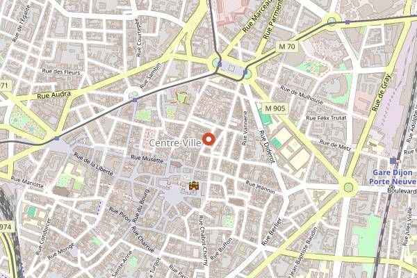 Map showing Le Madeleine Café in Dijon